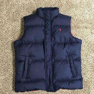 Boys Polo Down Vest L 16/18 Navy Blue